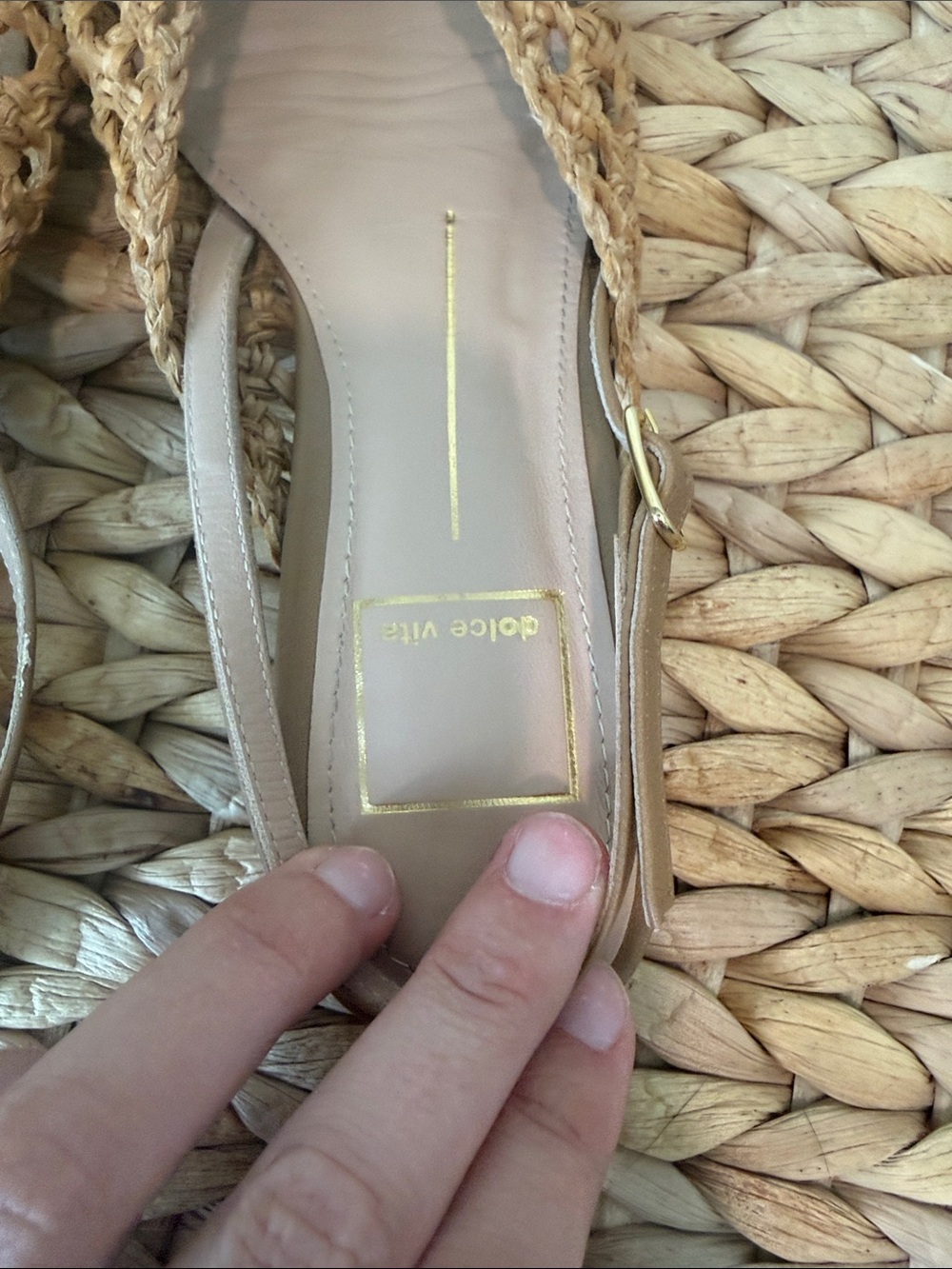 Dolce Vita Woven Pointed-Toe Slingback Mules - Tan - Picture 5 of 6
